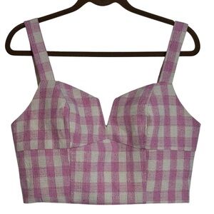 Fashion Nova Tweed Corset Top Pink Combo Medium